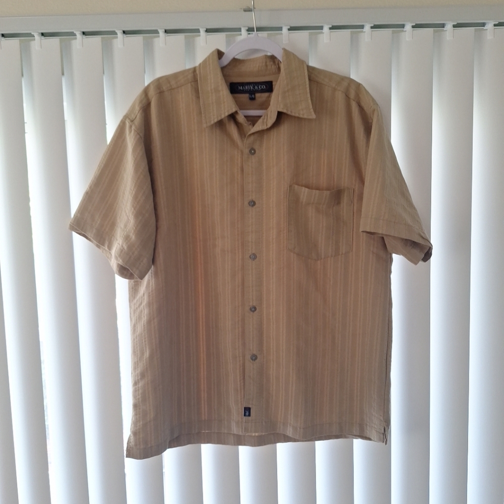 Maryk & Co Tan Striped Button Front Shirt